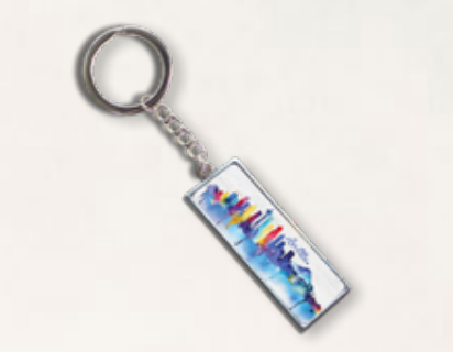 Seattle Watercolor Scenic Keychain