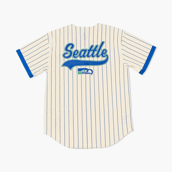Seattle Seahawks Throwback Striped Baseball Jersey