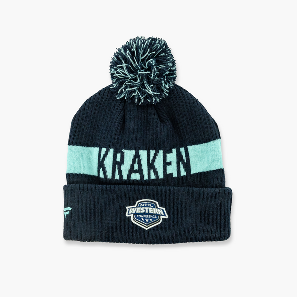 Seattle Kraken Western Conference Patch Cuff Pom Beanie