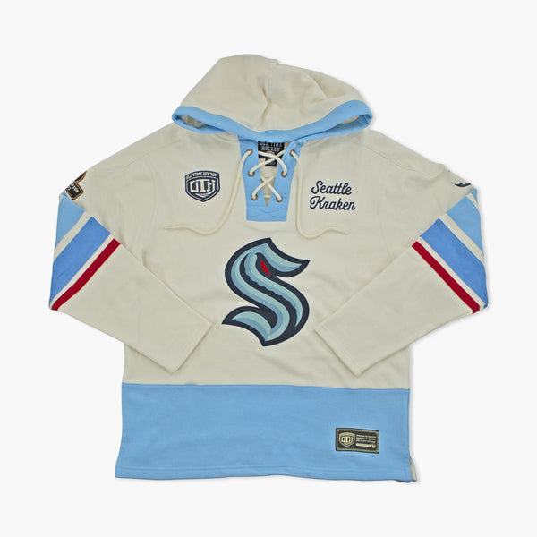 Seattle Kraken Old Time Hockey Cream Lacer Hoodie