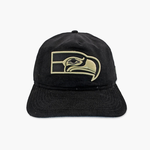 Seattle Seahawks Black Nostalgic Corduroy Snapback