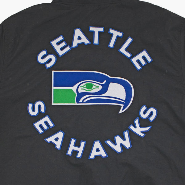 Seattle Seahawks Black Throwback Nylon Jacket