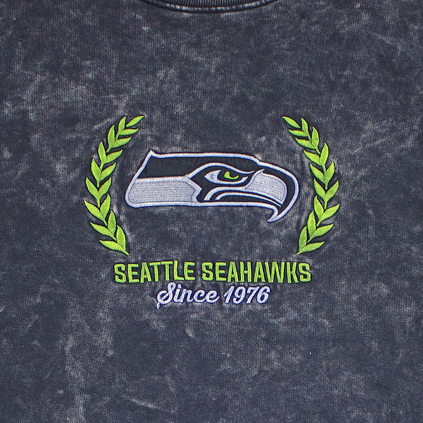 Seattle Seahawks Mineral Washed Navy Olympian Crewneck