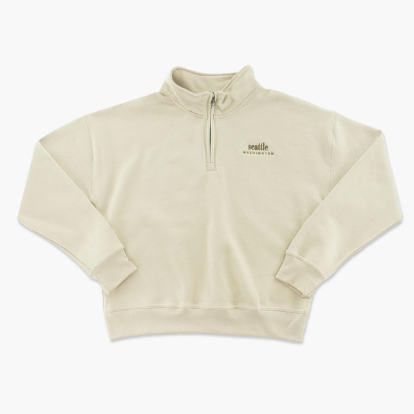 Seattle Embroidered Cocoa Butter Powerblend Womens 1/4 Zip