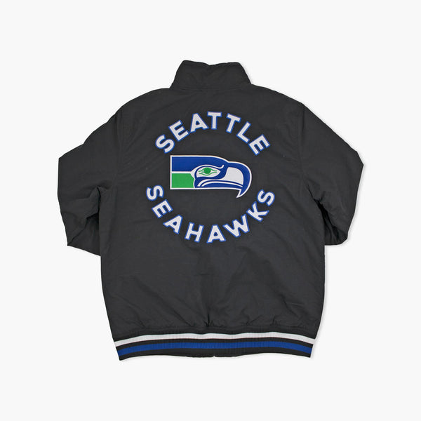 Seattle Seahawks Black Throwback Nylon Jacket