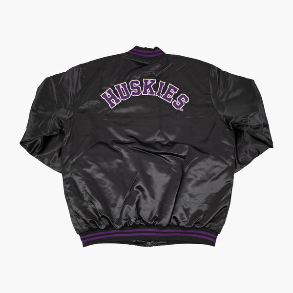 Washington Huskies Black Satin Jacket