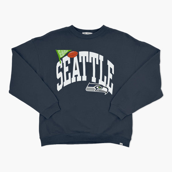 Seattle Seahawks Women’s Navy Oversized Crewneck