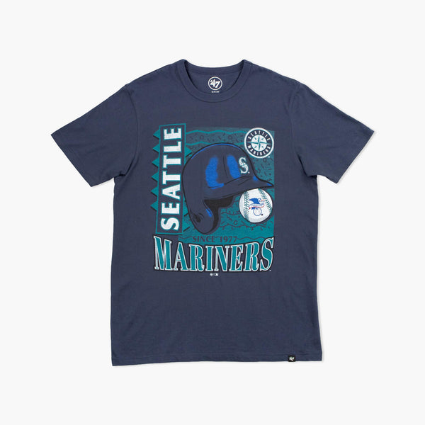 Seattle Mariners Atlas Blue Helmet T-Shirt