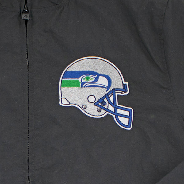 Seattle Seahawks Black Throwback Nylon Jacket