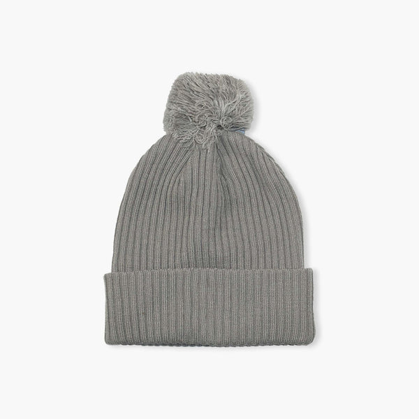Seattle Kraken Grey Secondary Logo Cuff Pom Beanie