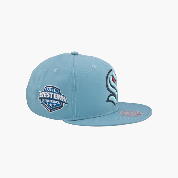 Seattle Kraken Conference Patch Ice Blue Snapback