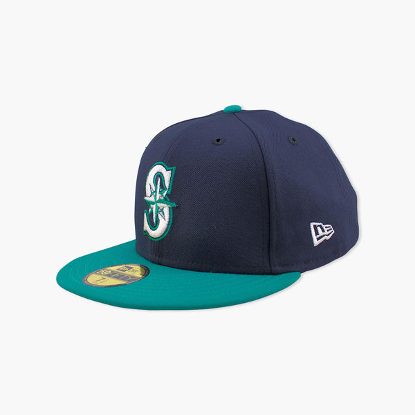 Seattle Mariners 50th Anniversary Side Patch Navy/Teal Fitted Hat