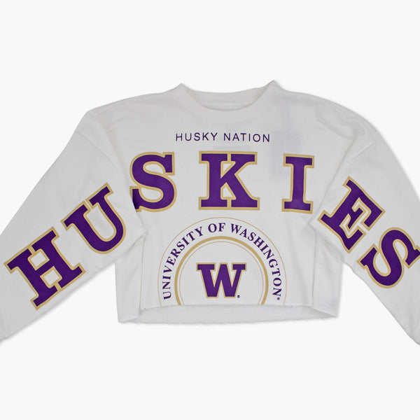 Washington Huskies Women's Long Sleeve Crop T-Shirt