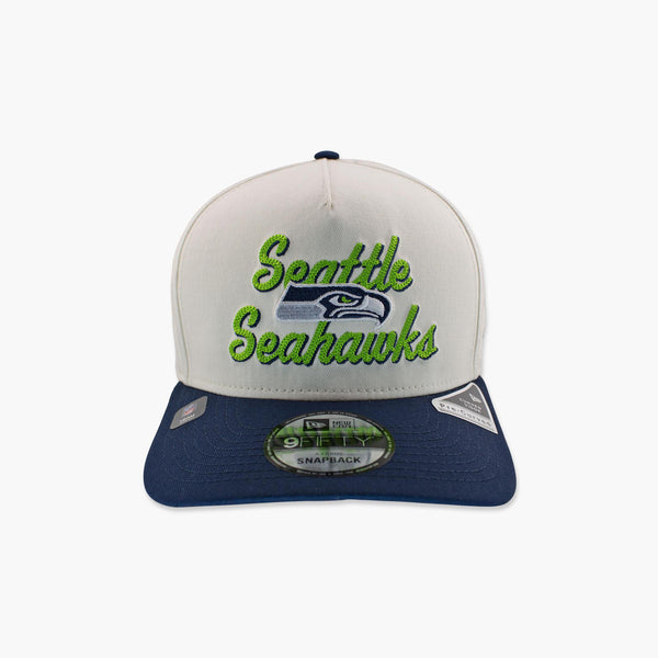 Seattle Seahawks Cream/Navy Chainstitch Snapback