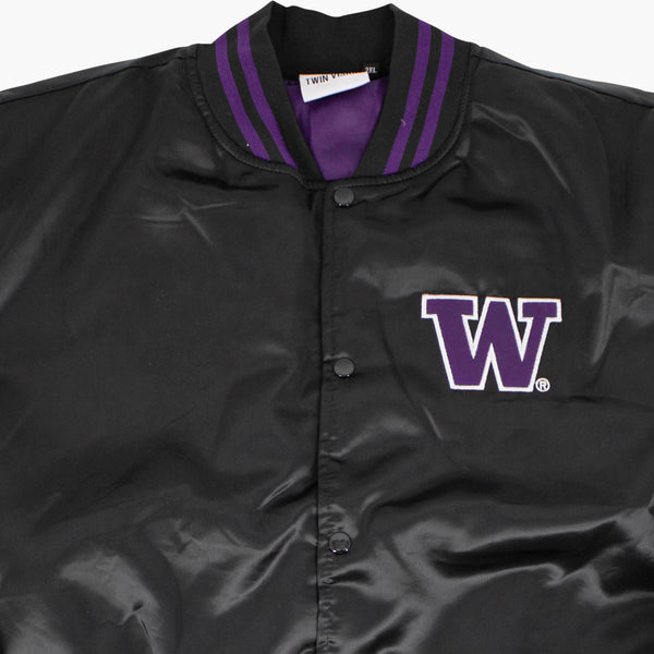 Washington Huskies Black Satin Jacket