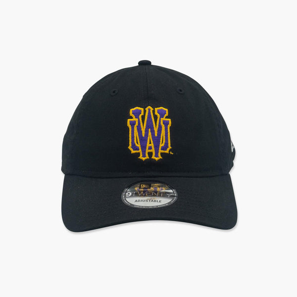 Washington Huskies Interlock "W" Black Adjustable Hat