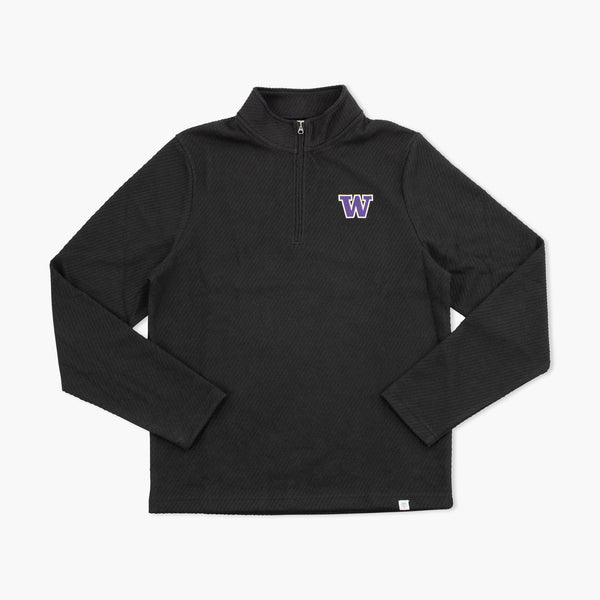 Washington Huskies Balley Black 1/4 Zip Sweater