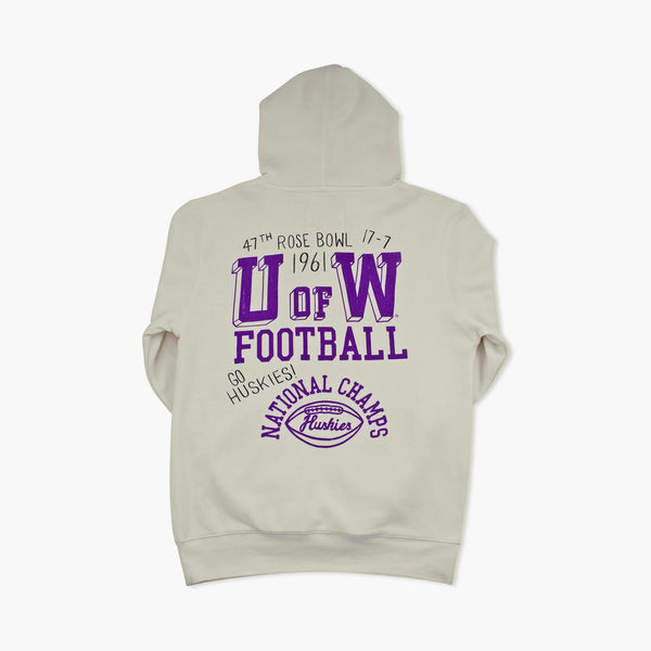 Washington Huskies Football 1961 Rose Bowl Cream Hoodie