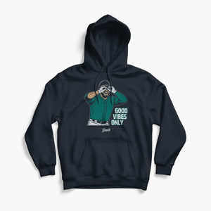 Good Vibes Check Navy Hoodie