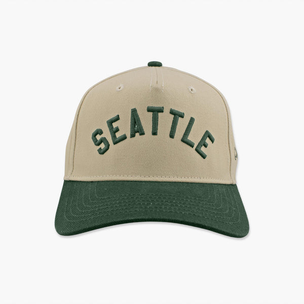 Seattle Cream/Green Embroidered Snapback