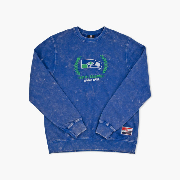 Seattle Seahawks Mineral Washed Royal Olympian Crewneck