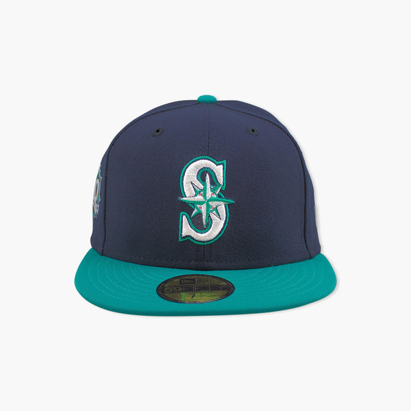 Seattle Mariners 50th Anniversary Side Patch Navy/Teal Fitted Hat