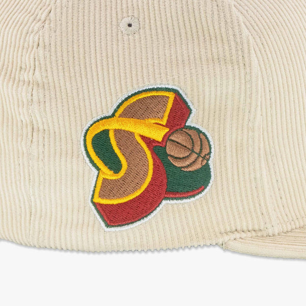 Seattle SuperSonics Cream Space Needle Corduroy Snapback