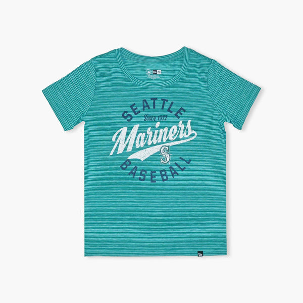 New Era Seattle Mariners Womens Teal Striped T-Shirt