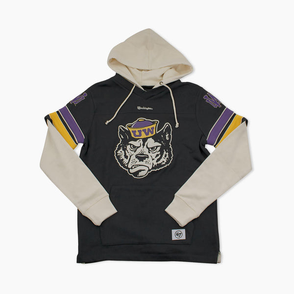 Washington Huskies Flint Black Split Zone Cornerback Lacer Hoodie