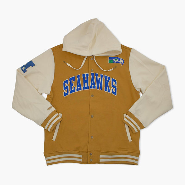 Seattle Seahawks Dusted Cream Courtside Fleece Hoodie