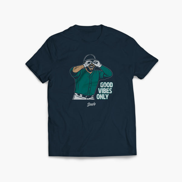 Good Vibes Check Navy T-Shirt