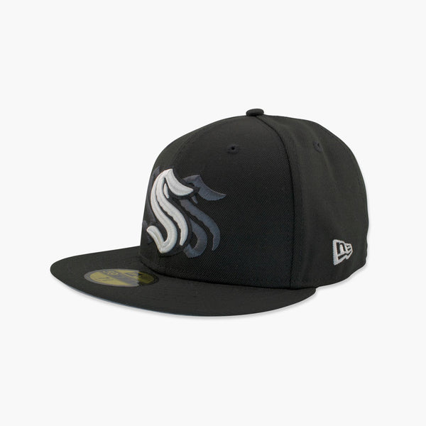 Seattle Kraken Triple Hit Black Fitted Hat