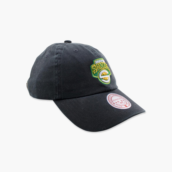 Seattle SuperSonics "S" Logo Black Adjustable Hat