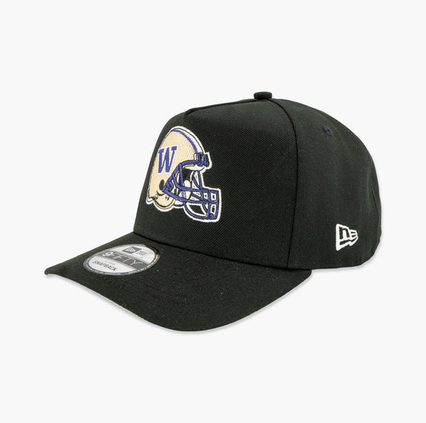 Washington Huskies Black Helmet A-Frame Snapback