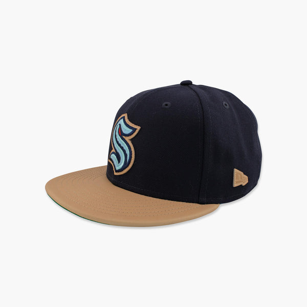 Seattle Kraken Leather Brim Fitted Hat