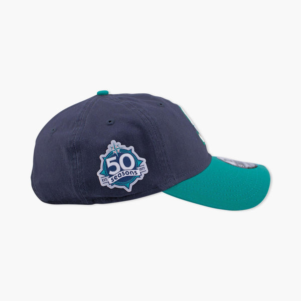 Seattle Mariners 50th Anniversary Patch Navy/Teal Adjustable Hat
