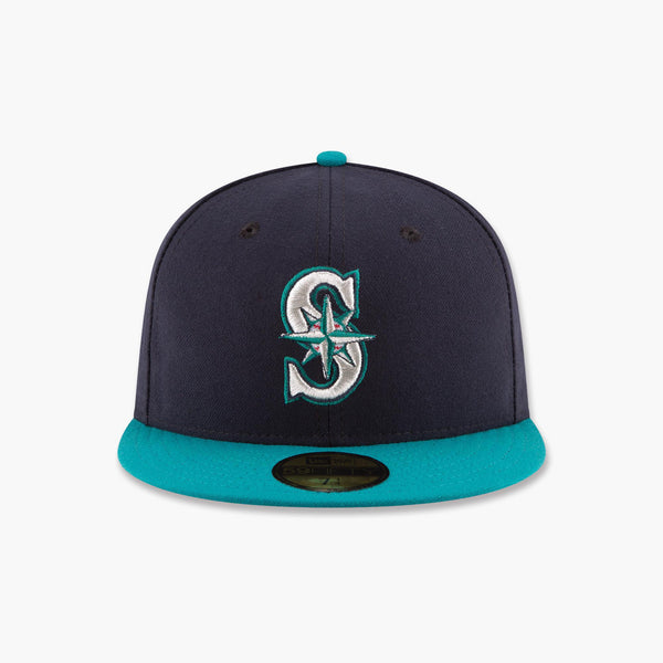 Seattle Mariners Navy/Teal Two-Tone 2025 Postseason Side Patch Fitted Hat