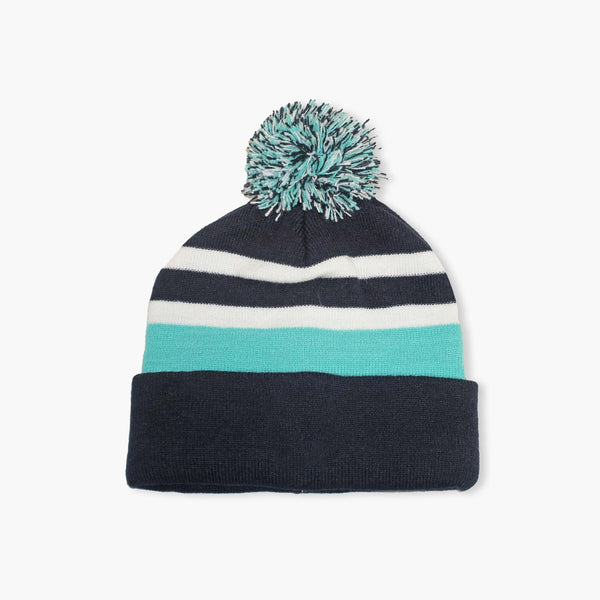 Seattle Kraken Navy State Line Cuff Pom Beanie