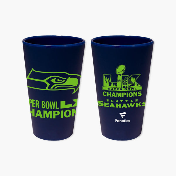 Seattle Seahawks Super Bowl LX Champions 16oz Silicone Pint Glass
