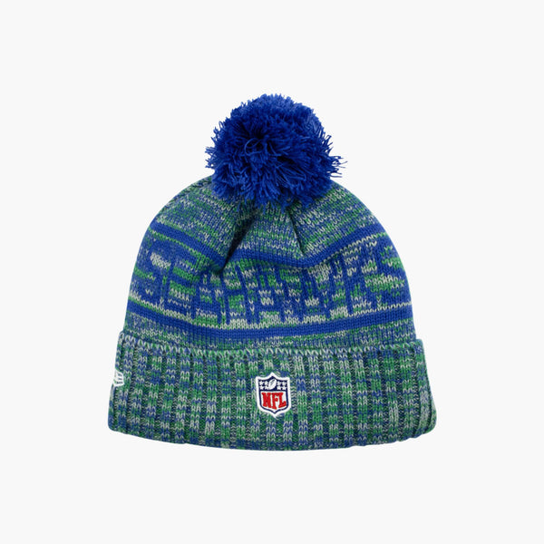 Seattle Seahawks 2025 Throwback Sideline Cuff Pom Beanie