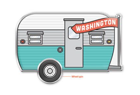 Washington State Spinning Wheels Camper Magnet