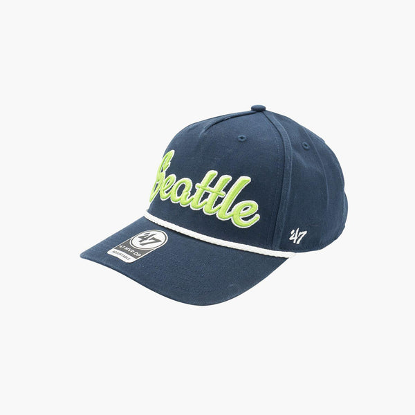 Seattle Seahawks Overhand Navy Script Rope Snapback