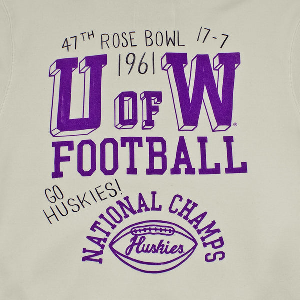 Washington Huskies Football 1961 Rose Bowl Cream Hoodie