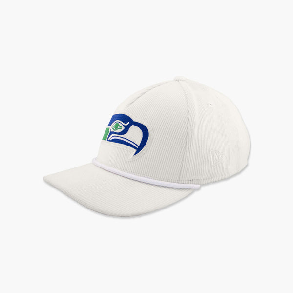 Seattle Seahawks Off White Retro Logo Corduroy Curved Bill Snapback
