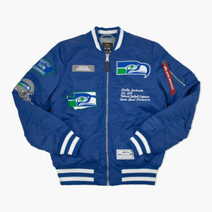 Seattle Seahawks Throwback Alpha Industries Bomber Jacket