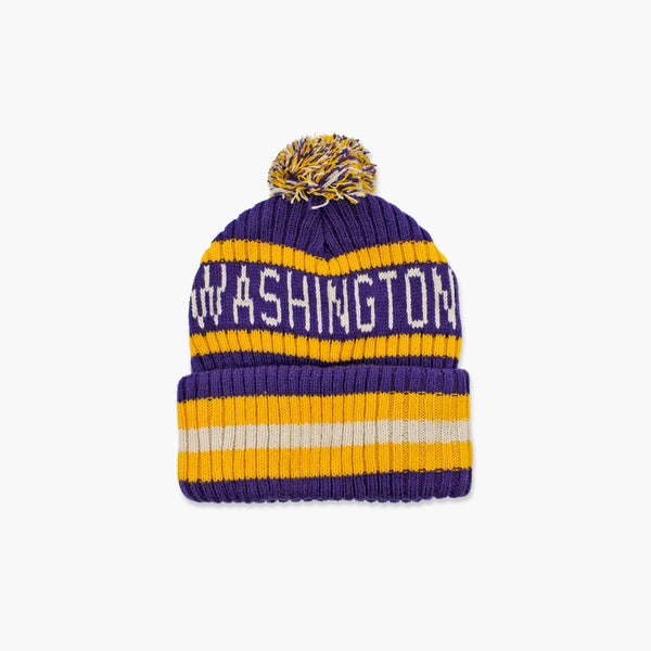 Washington Huskies Throwback Bering Cuff Pom Beanie