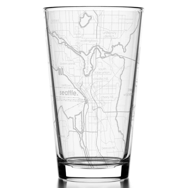 Seattle Map Pint Glass
