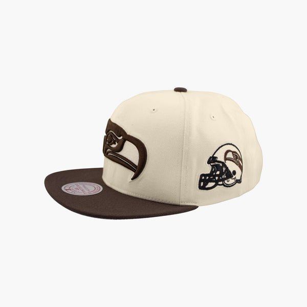Seattle Seahawks Cream Throwback Helmet Side Patch Snapback