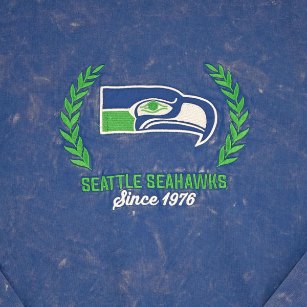 Seattle Seahawks Mineral Washed Royal Olympian Crewneck
