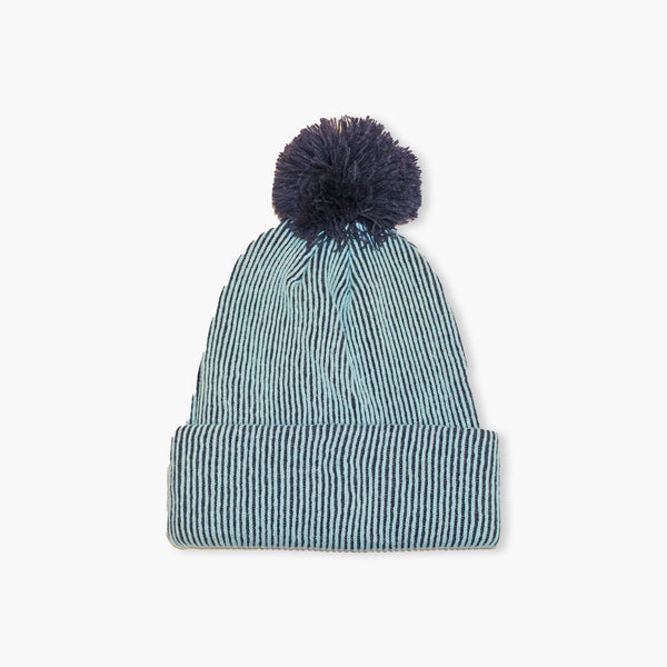 Seattle Kraken Seafoam Pinstripes Cuff Pom Beanie